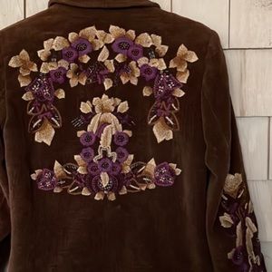 Coldwater Creek Boho Style Embroidered Blazer